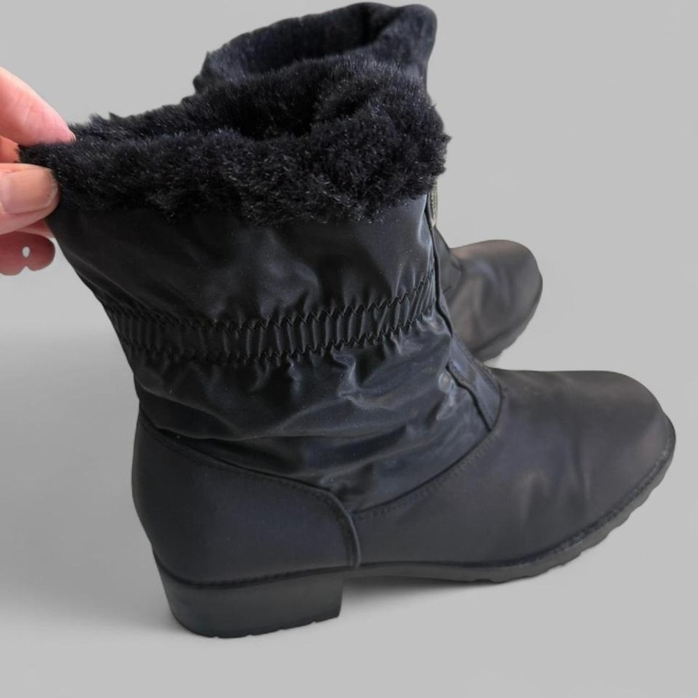 Trotters Brady Black Faux Fur Lined Ankle Boots Women's‎ 10M Winter Comfort